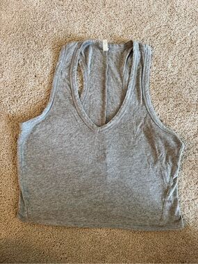 Free People Heather Gray V-Neck Tank Top